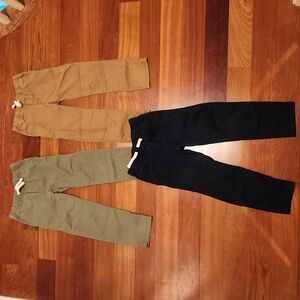 Boys Cat & Jack Navy, Tan and Green Pull-On Pants Size 7, lot of 3